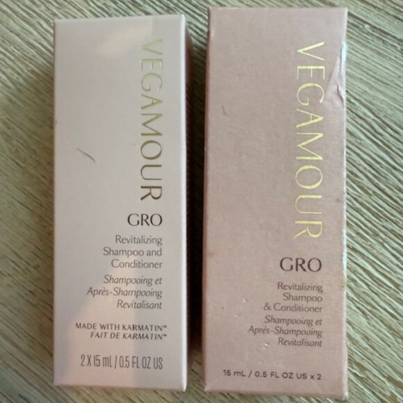 New Vegamour GRO Revitalizing Shampoo 15ml + Conditioner 15ml Travel Kit. - Picture 1 of 3